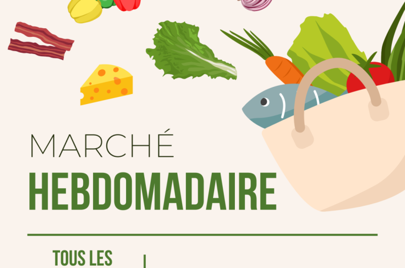 Flyer événement marché producteurs moderne illustratif vert beige coloré – 1