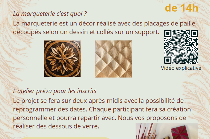 Ateliers marqueterie café des sources