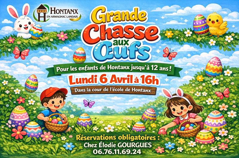Hontanx – Grande chasse aux oeufs – 6 Avril