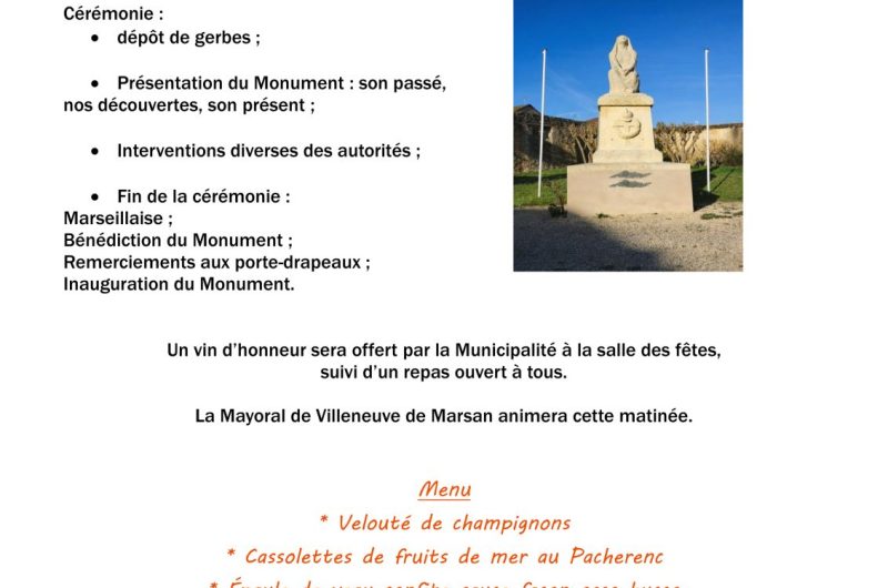 Labastide d’Armagnac – Inauguration Monument aux morts – 25 Avril