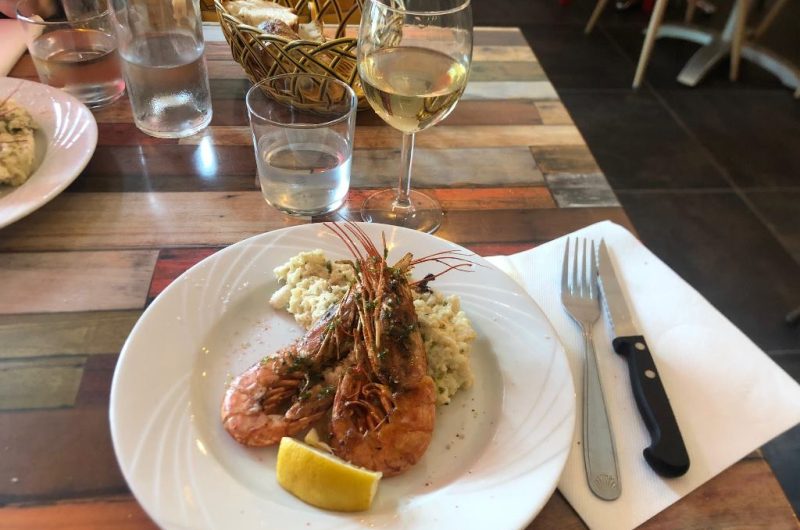 Le Central – plat du jour risotto de gambas