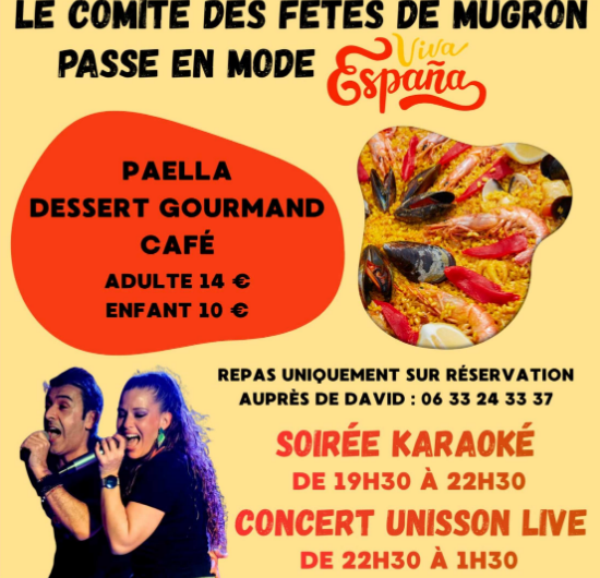 Soirée espagnole Mugron 10 OCT
