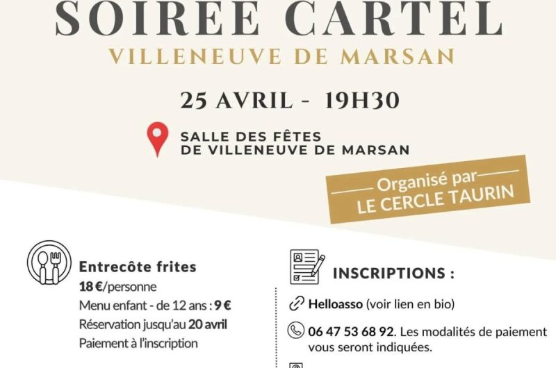 Villeneuve de Marsan – Soirée Cartel – 25 Avril