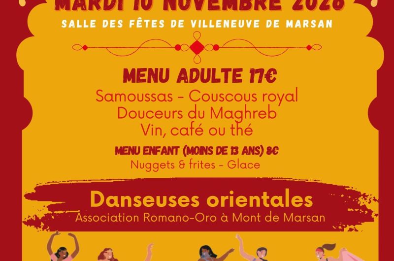 Villeneuve de Marsan – Soirée orientale – 10 Novembre