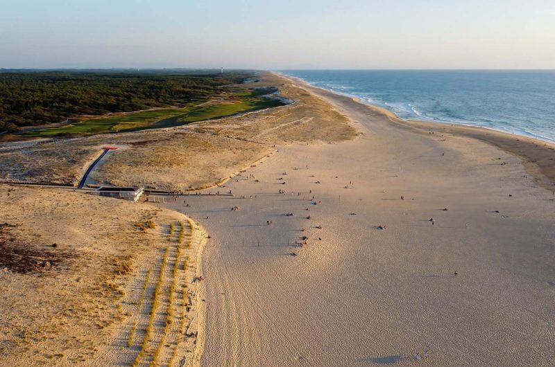 Moliets beach aerial view in Landes, France 9